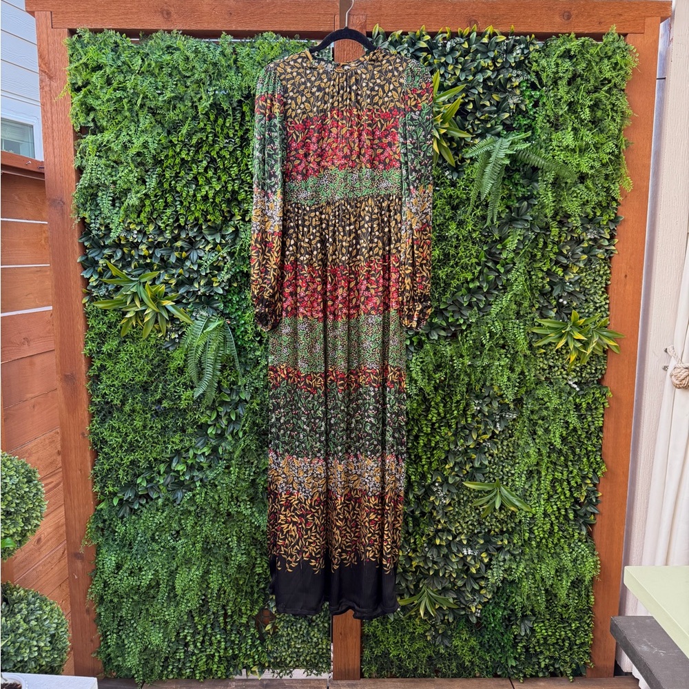 Rare early doen willow dress 100% silk autumn harvest maxi - Picture 3 of 6